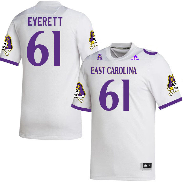 Men #61 Keziah Everett ECU Pirates 2023 College Football Jerseys Stitched-White